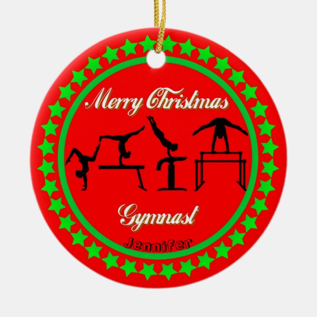 Ornamento cerámico de navidad Gimnast (Frente)