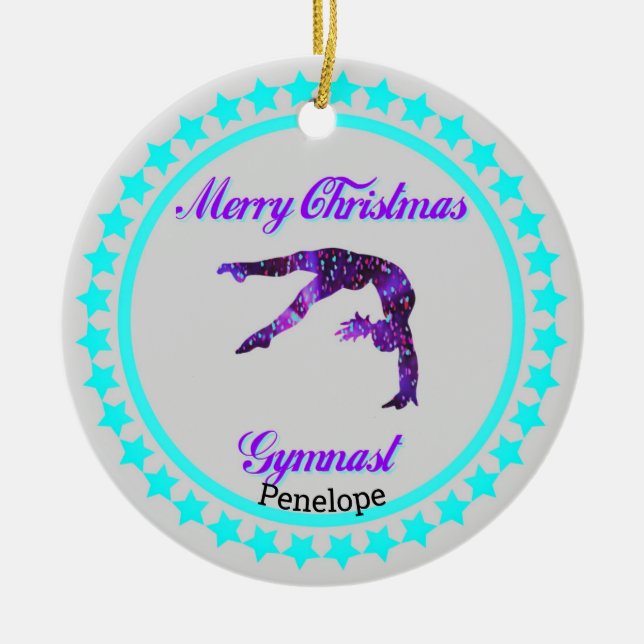 Ornamento cerámico de navidad Gimnast (Frente)