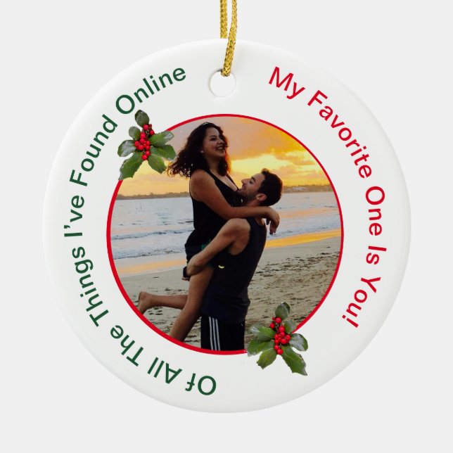 Ornamento cerámico de Navidades de pareja (Frente)