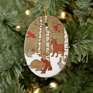 Ornamento cerámico de Navidades de Woodland person