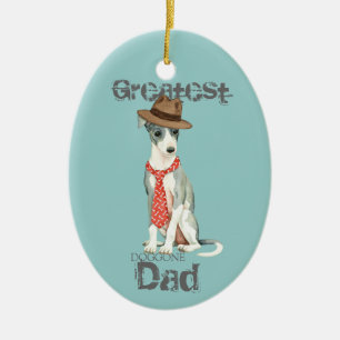 Ornamento cerámico de papá de Greyhound italiano