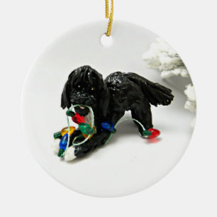 Ornamento cerámico de perro de agua portugués