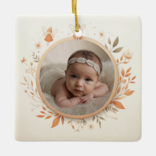 Ornamento cerámico de personalizable con marco de 