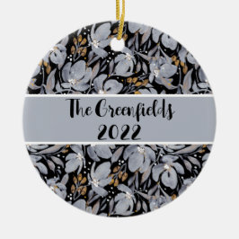 Ornamento cerámico de Personalizable floral