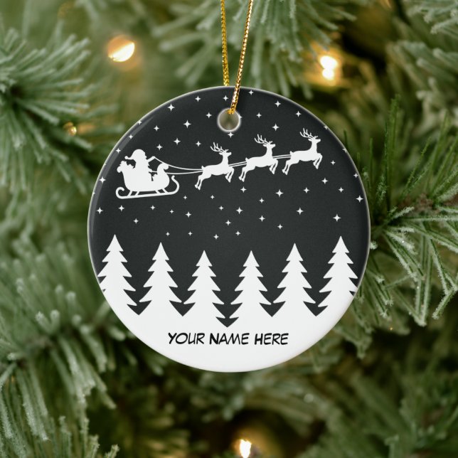 Ornamento cerámico de Personalizable nocturno para (Árbol)