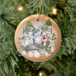 Ornamento cerámico de Pingüino para navidades