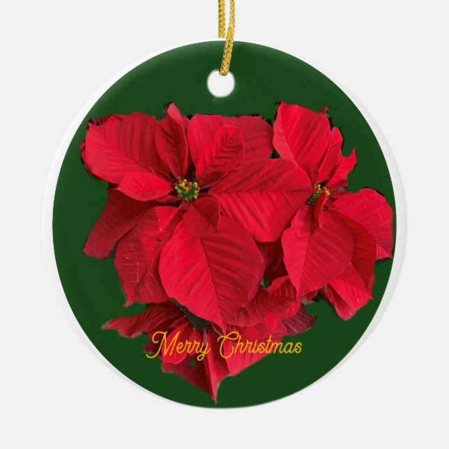 Ornamento cerámico de Poinsettia (Frente)