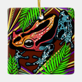 Ornamento cerámico de rana