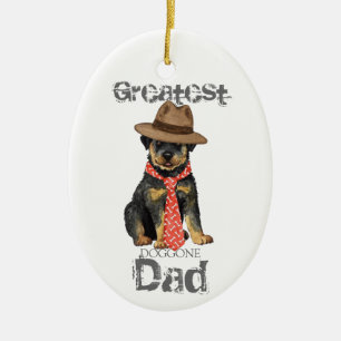 Ornamento cerámico de Rottweiler Dad