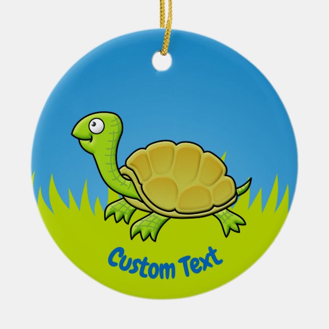 Ornamento cerámico de tortuga personalizado (Frente)