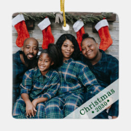Ornamento cerámico de vacaciones de personalizado