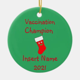 Ornamento cerámico de vacunación personalizado