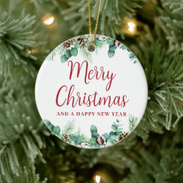 Ornamento cerámico de verano de Feliz Navidad