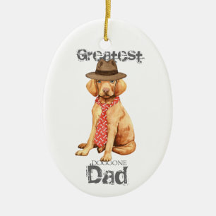 Ornamento cerámico de Vizsla Dad