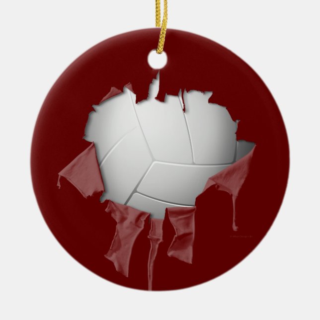 Ornamento cerámico de voleibol desgastado (Frente)