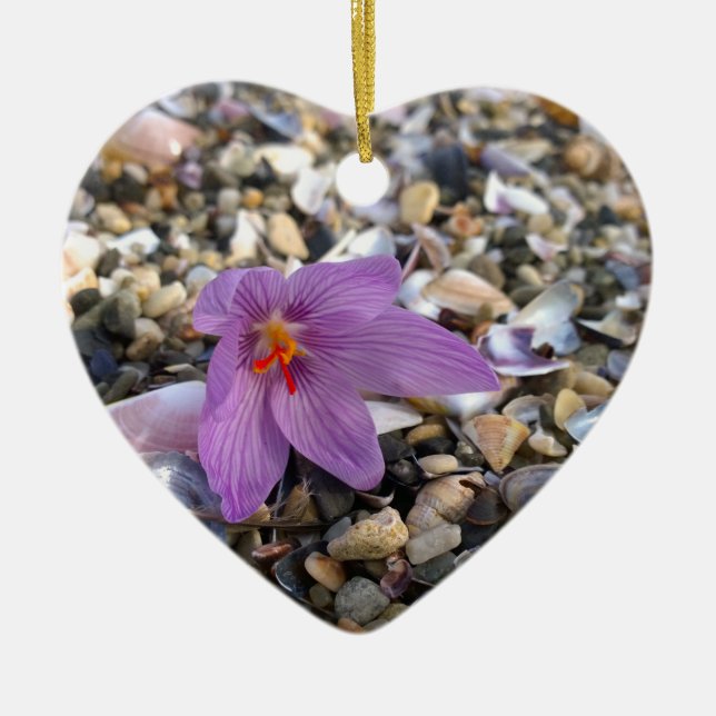 Ornamento cerámico del Corazón de Krokus (Frente)