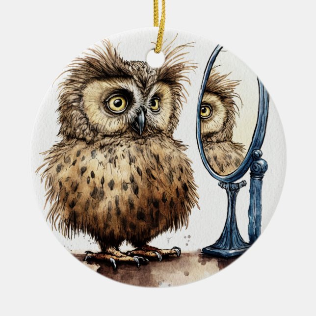 Ornamento cerámico del Día del Pelo Malo (Frente)