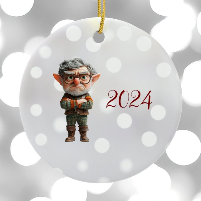 Ornamento cerámico del jefe Navidad Elf (Subido por el creador)