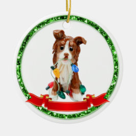 Ornamento cerámico del Pastor Rojo Australiano Tri