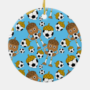 Ornamento cerámico del patrón de nueces de fútbol