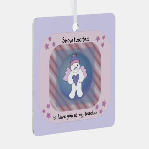 Ornamento cerámico del profesor de Nieve Rosa