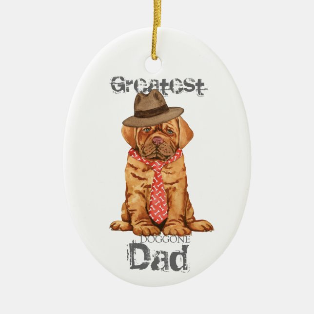 Ornamento cerámico Dogue de Bordeaux Dad (Frente)