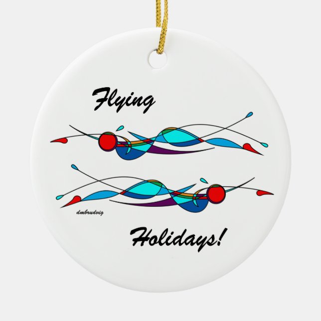 Ornamento cerámico Duo Fly Swimmers (Frente)