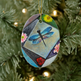 Ornamento cerámico - El arte florido de una libélu