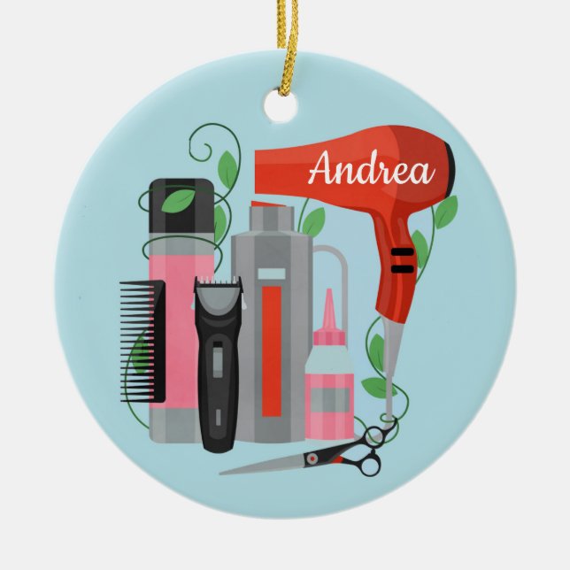 Ornamento cerámico Estilista De Cabello (Frente)