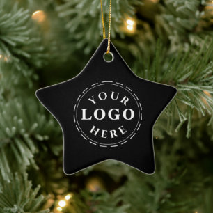 Ornamento cerámico estrella con logotipo Personali