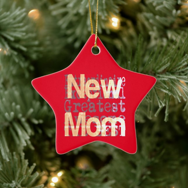 Ornamento cerámico Extraordinario de nueva mamá (Árbol)