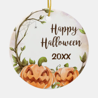 Ornamento cerámico feliz de Halloween