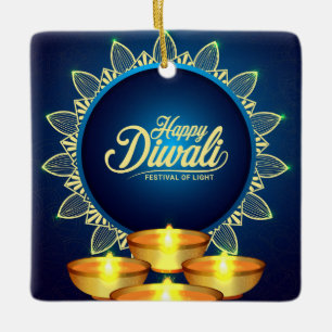 Ornamento cerámico feliz Diwali