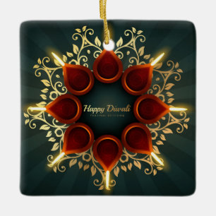Ornamento cerámico feliz Diwali