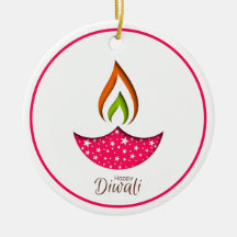 Ornamento cerámico feliz Diwali