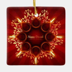Ornamento cerámico feliz Diwali