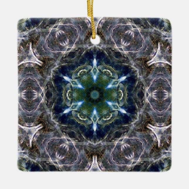 Ornamento cerámico Folk Mandala (Anverso)