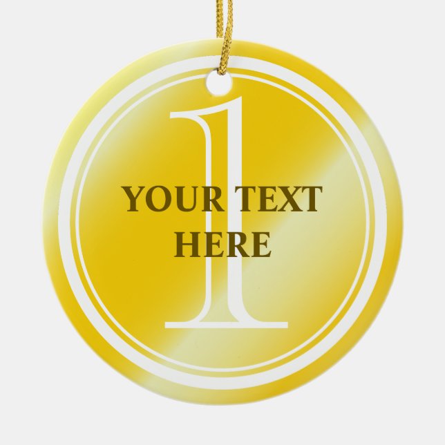 Ornamento cerámico Medalla de Oro personalizado pa (Frente)