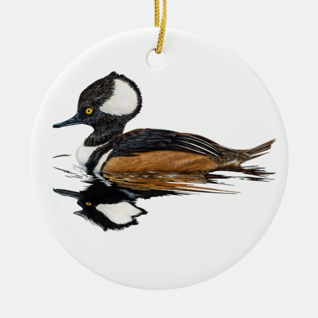 Ornamento cerámico Merganser Hooded (Frente)