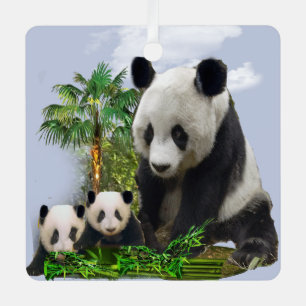 Ornamento cerámico Panda Bears