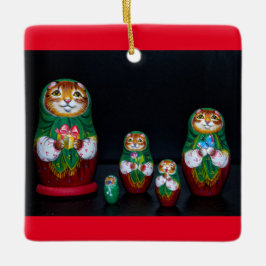 Ornamento cerámico para Navidades Cat Matryoshka
