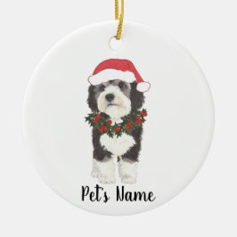 Ornamento cerámico personalizado de Bernedoodle