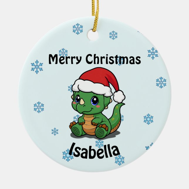 Ornamento cerámico personalizado de Feliz Navidad (Frente)