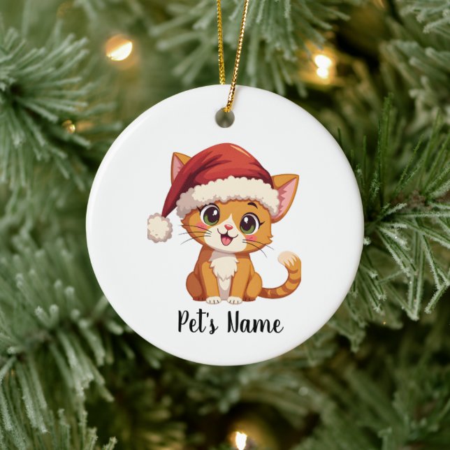Ornamento cerámico personalizado de gato (Árbol)