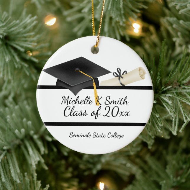 Ornamento cerámico personalizado de graduación fot (Árbol)