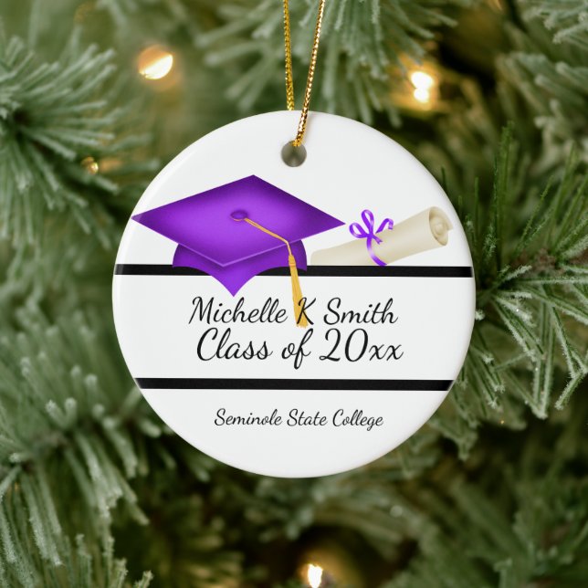 Ornamento cerámico personalizado de graduación fot (Árbol)