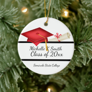Ornamento cerámico personalizado de graduación fot