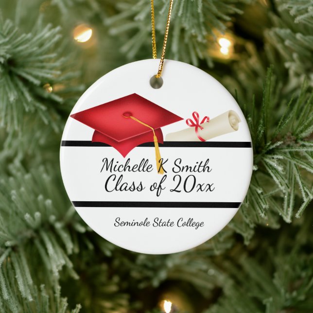 Ornamento cerámico personalizado de graduación fot (Árbol)