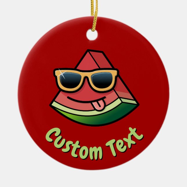 Ornamento cerámico Personalizado de sandía (Frente)