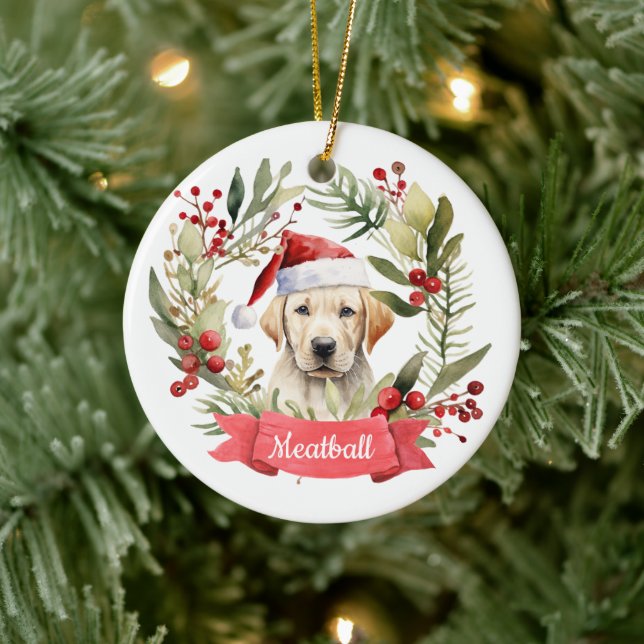 Ornamento cerámico personalizado de YellowLab para (Árbol)